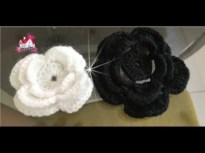 Aplique de flor em crochê super fácil e prático