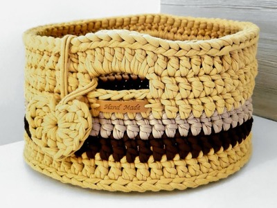 Cesto de Fio de Malha - Cesto de Crochê - Tutorial de Crochê - Crochet Basket - DIY
