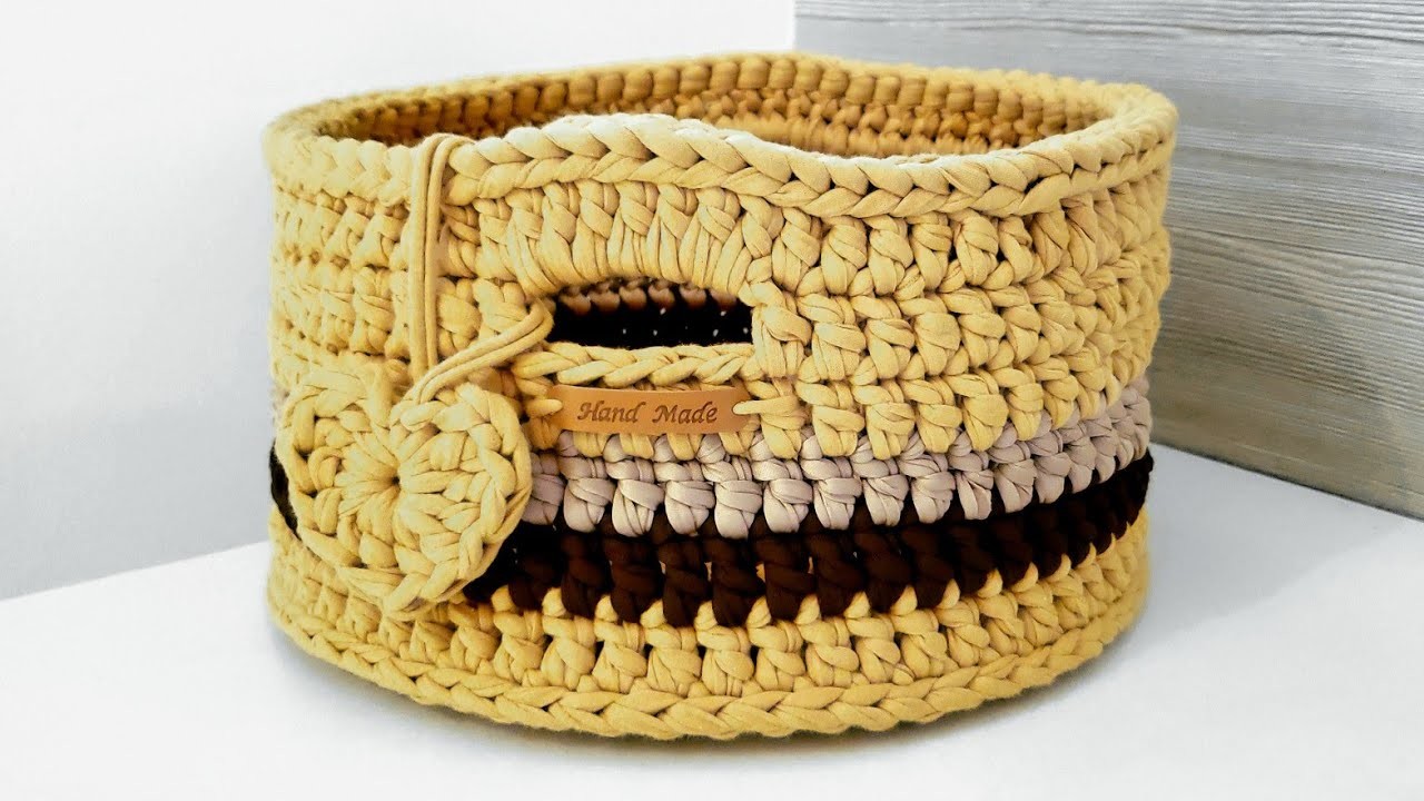 Cesto de Fio de Malha - Cesto de Crochê - Tutorial de Crochê - Crochet Basket - DIY
