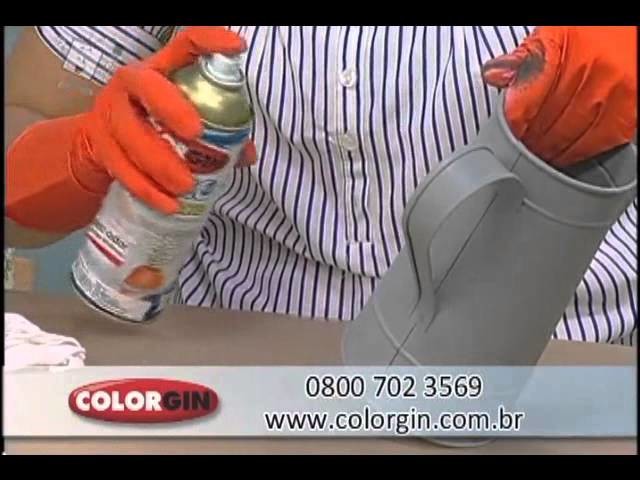 Colorgin no Ateliê na TV - Arte feita na jarra de metal galvanizado