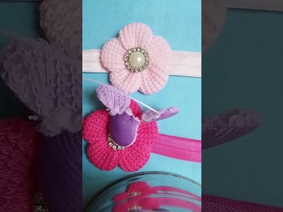 Como fazer Flor  com lacinhos de tricô!