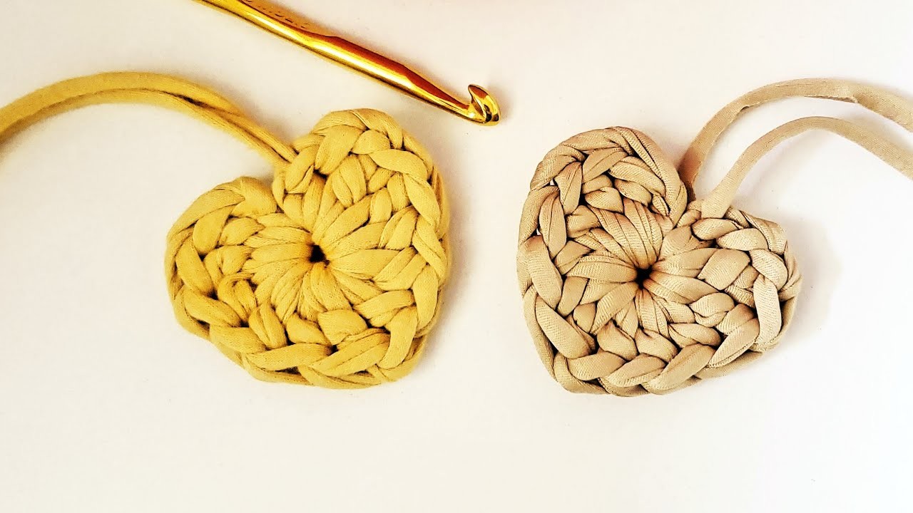 Coração de Crochê Com Fio de Malha - Tutorial de Crochê - Crochet Heart - Crochet Tutorial
