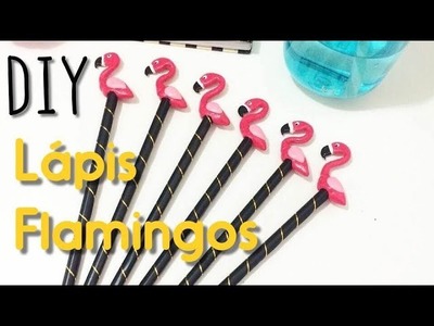 DIY Lápis de Flamingo em Biscuit • Por Estilo Jacky de Ser