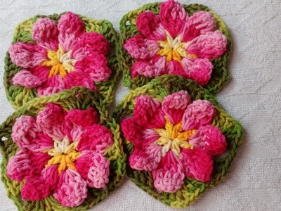 Flor de crochê  catavento, simples, bonita e muito fácil de fazer, para tapetes, centro de messa.