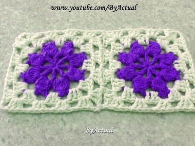 Flor de Crochê Rasteirinha ♡ - #ByActual  (crochet flower)
