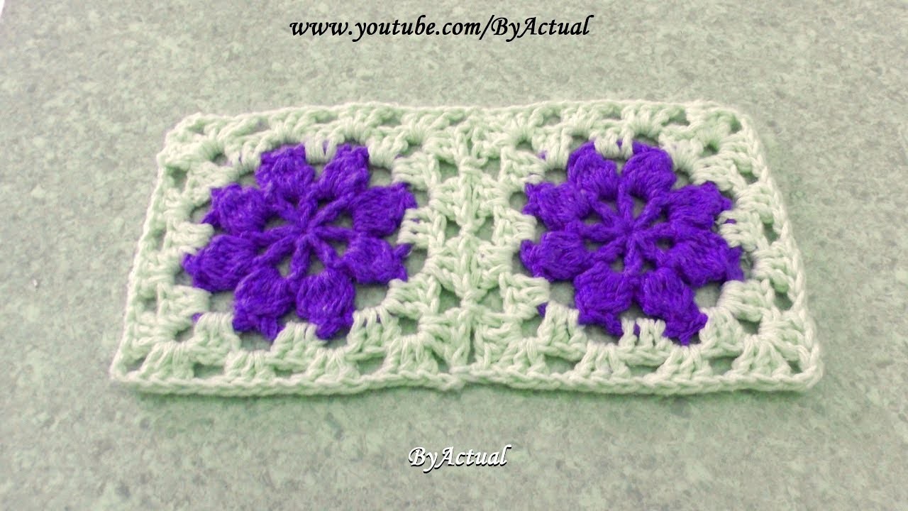 Flor de Crochê Rasteirinha ♡ - #ByActual  (crochet flower)