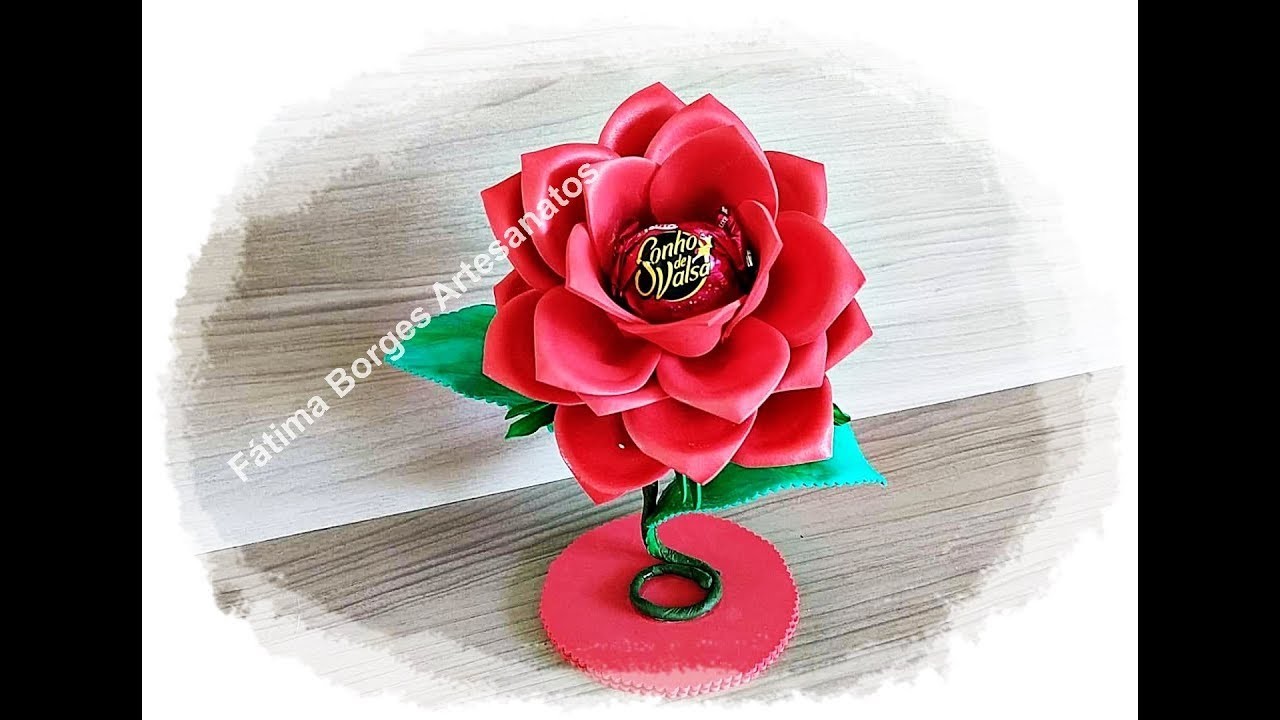 Rosa Colombiana Porta Bombom (Lembrancinha Para o dia dos Namorados)