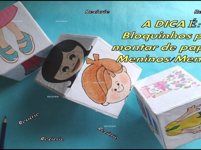 Bloquinhos de papelão Meninos.Meninas.#MESDASCRIANÇAS