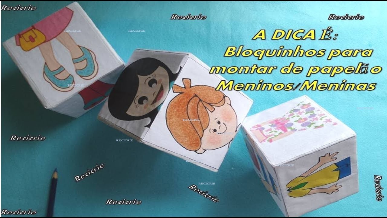Bloquinhos de papelão Meninos.Meninas.#MESDASCRIANÇAS