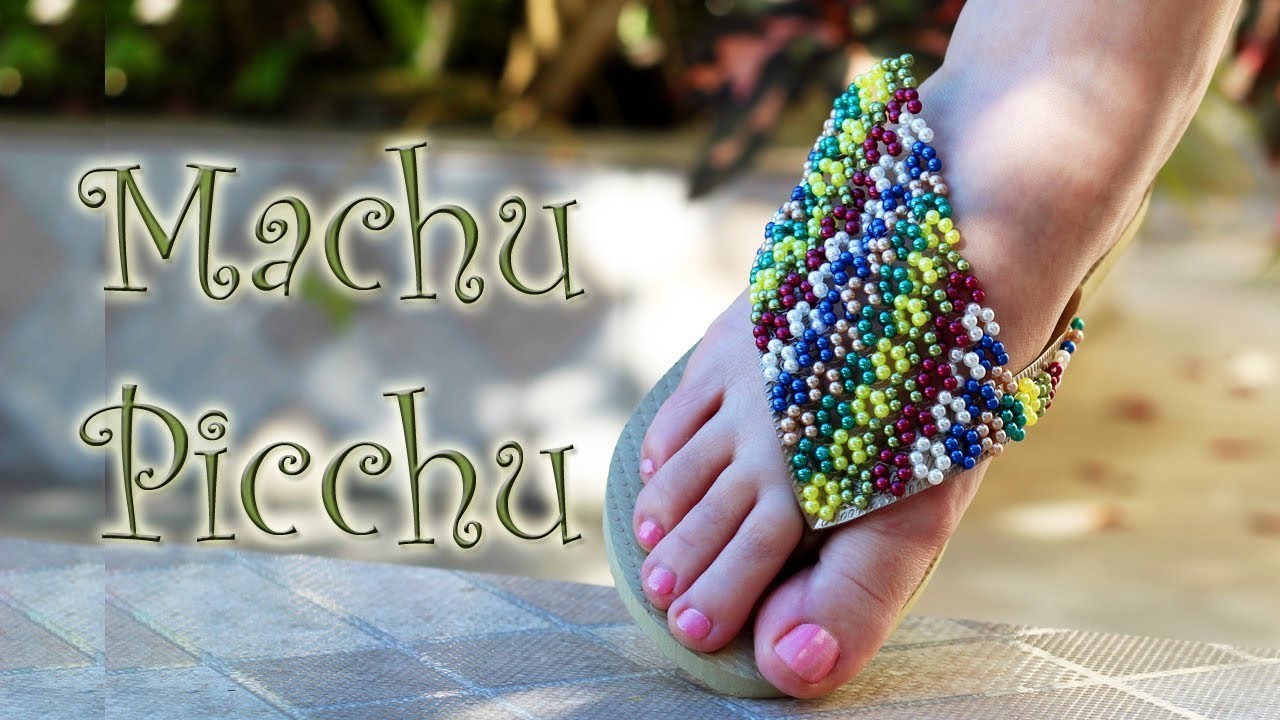 Chinelo decorado: Manta de pérolas