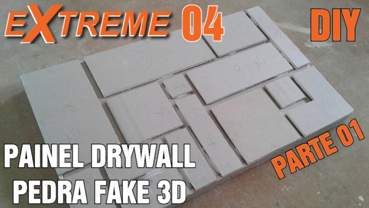Como Fazer Painel Drywall PEDRA FAKE 3D Móvel Passo a Passo