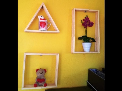 Diy - Cachepot e Nichos de palito de picolé - Super fácil e barato