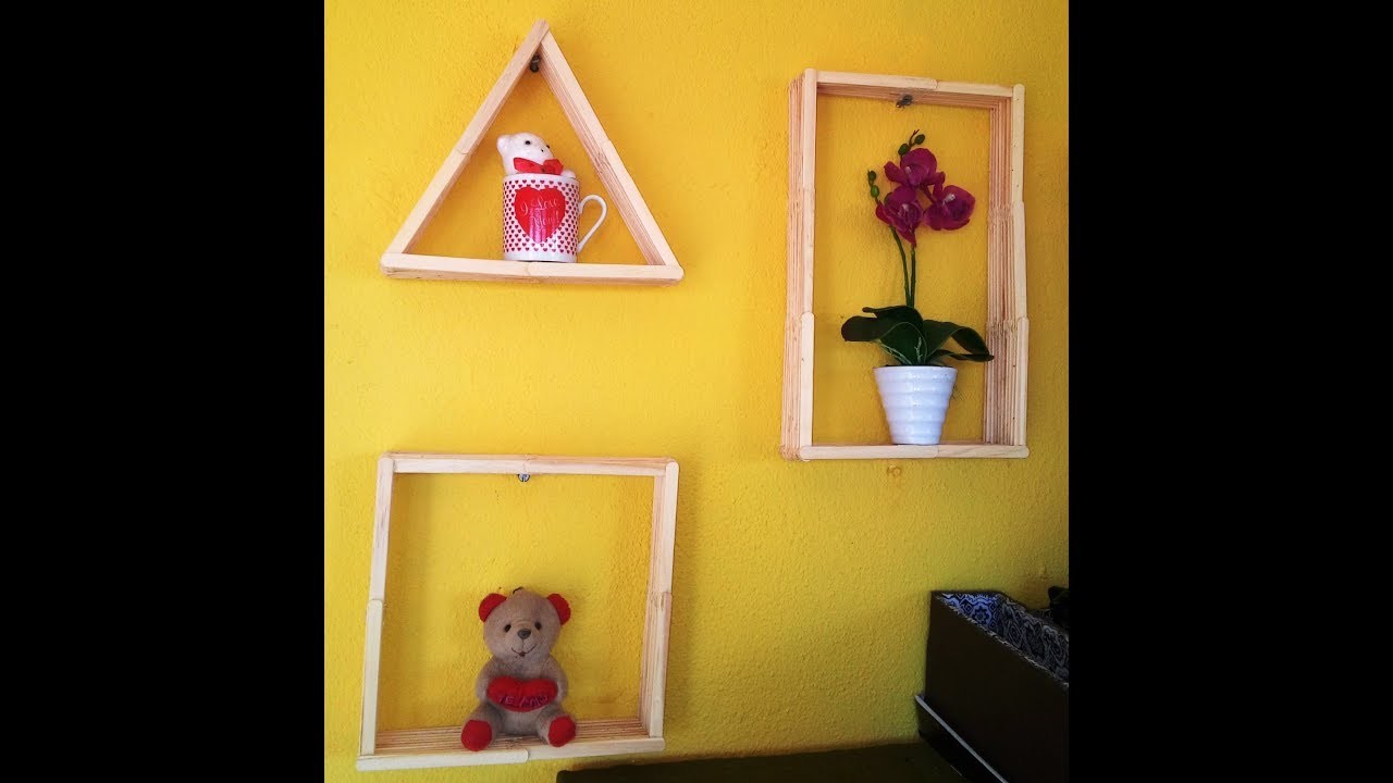 Diy - Cachepot e Nichos de palito de picolé - Super fácil e barato