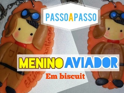 DIY Chaveiro Menino Aviador em biscuit.Passo a Passo