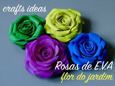 DIY- Como fazer Rosas flocada  com E.V.A  - Arts and crafts - DIY flowers