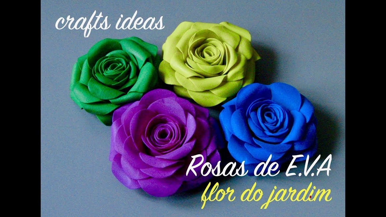 DIY- Como fazer Rosas flocada  com E.V.A  - Arts and crafts - DIY flowers