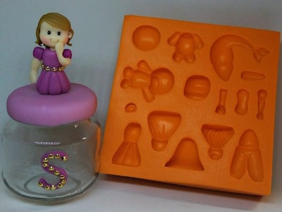 (DIY) Pote de papinha em biscuit - Princesa Sofia ????