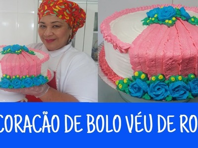 Especial Dia das mães-DECORAÇÃO DE BOLO VÉU DE ROSAS