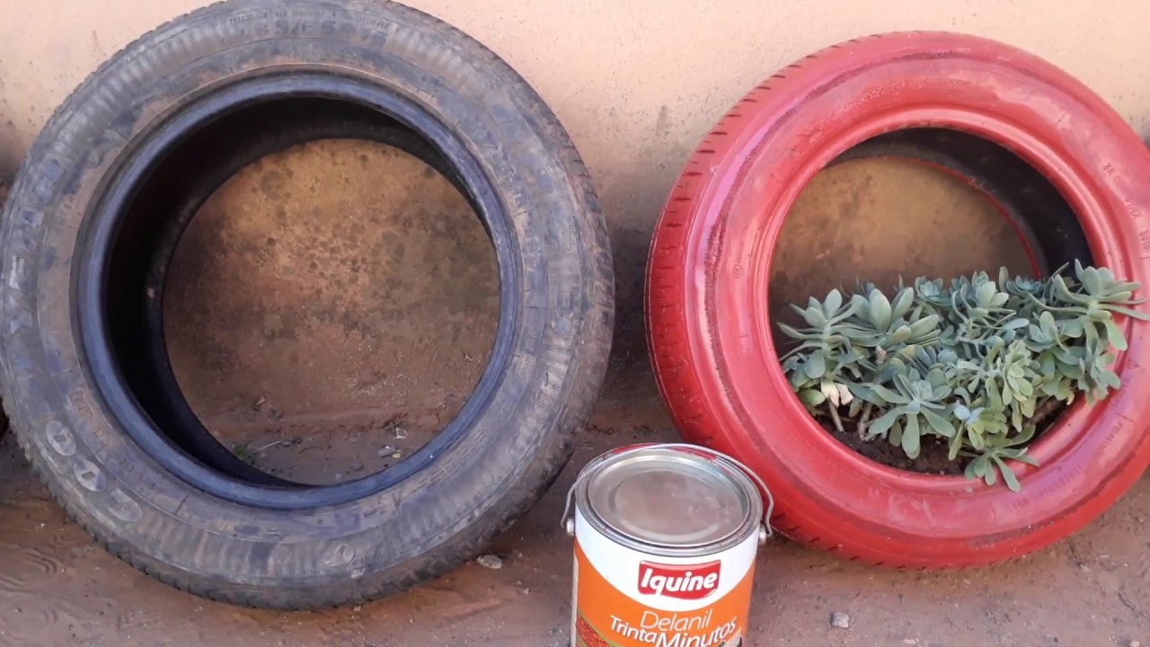 Plantando no pneu    #Diário de decoração #vídeo1