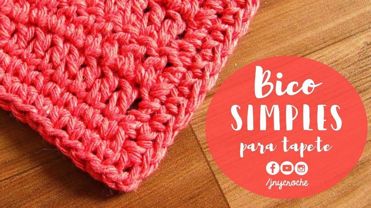 Bico de crochê simples e fácil para tapete | AULA 1 - JNY Crochê