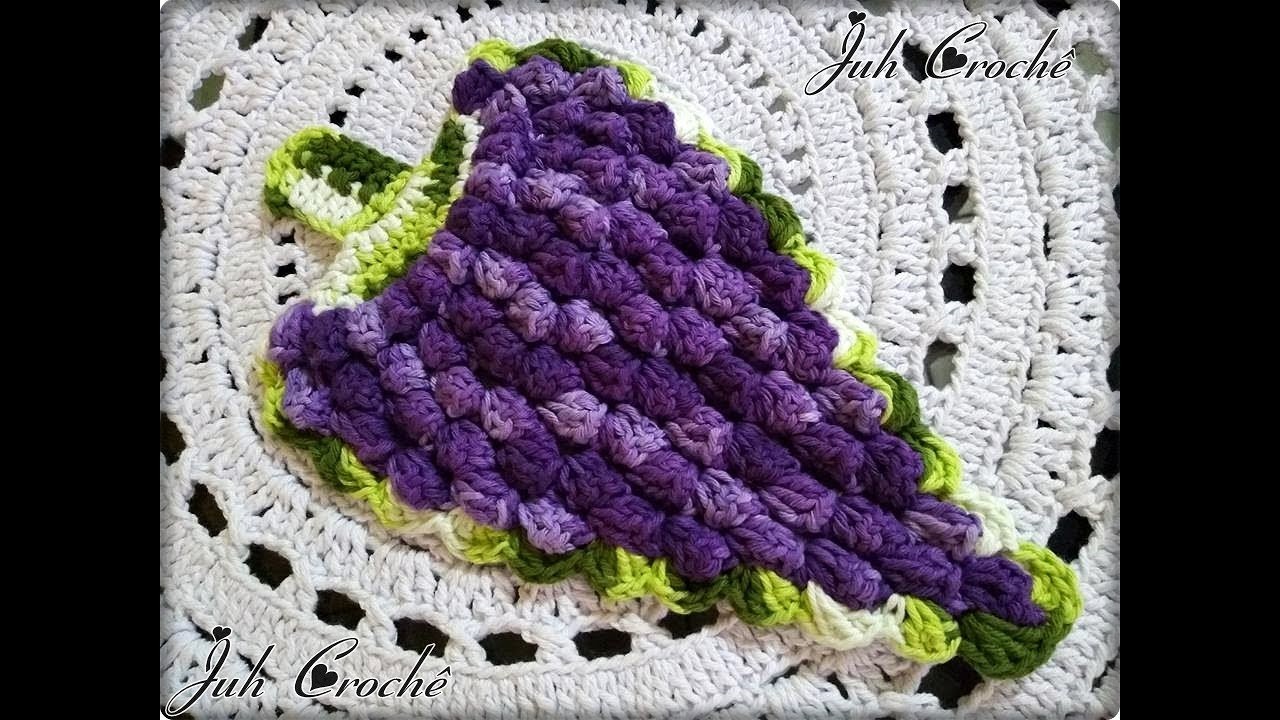 Cacho de Uva em Crochê Para Aplicação #Juh Crochê
