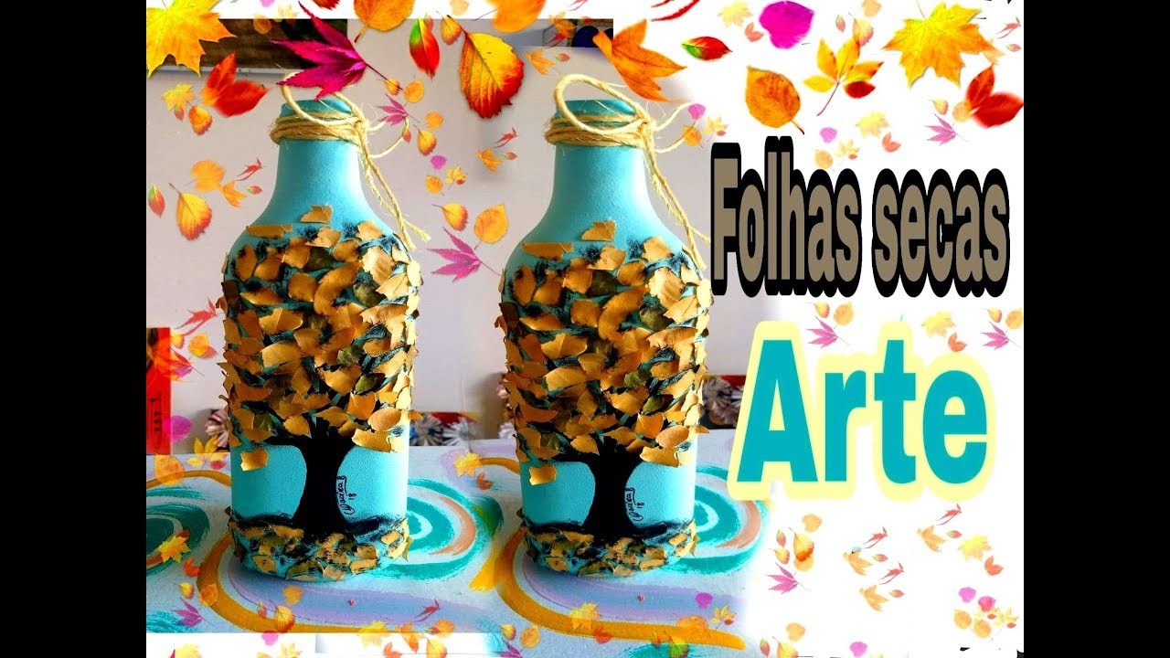 Como fazer árvore utilizando folhas secas em garrafa #diysfaceisdefazer #artesanatobarato