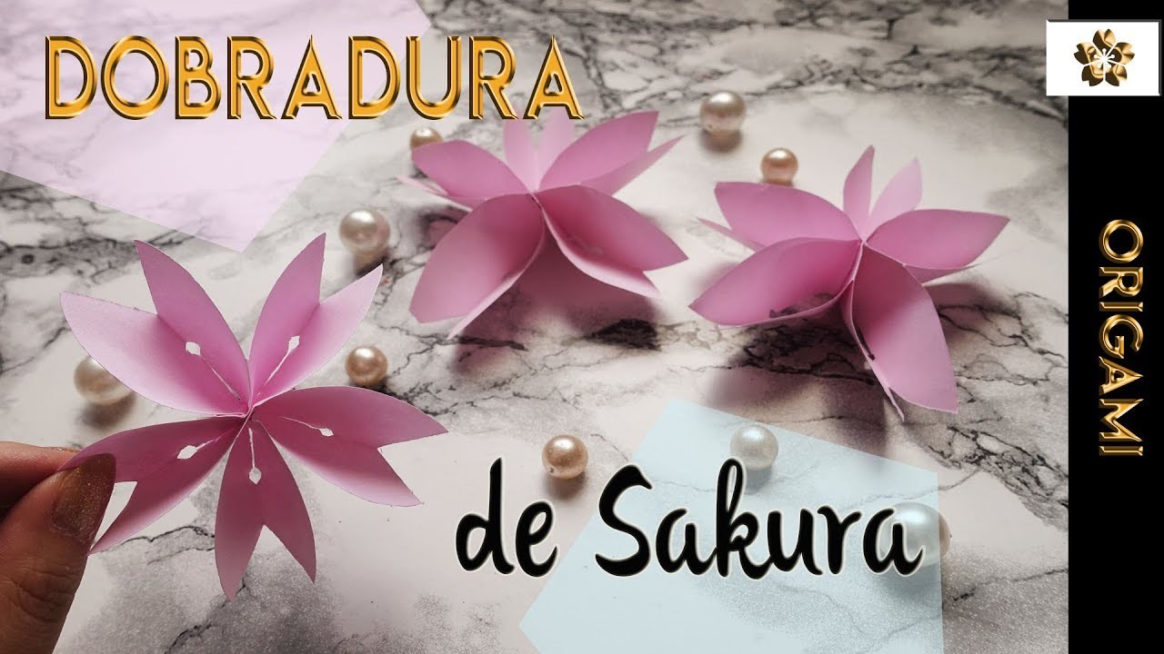 DIY Origami de Sakura ❤️ Dobradura de Papel | Flor de cerejeira