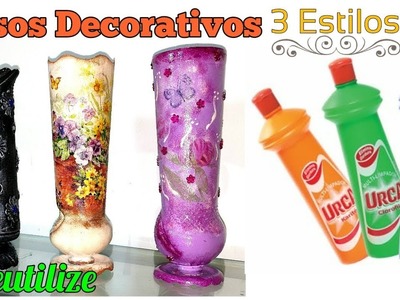 Diy Reutilize suas Garrafas Plásticas - 3 Idéias Incríveis com Embalagens Plásticas. Plastic Bottles