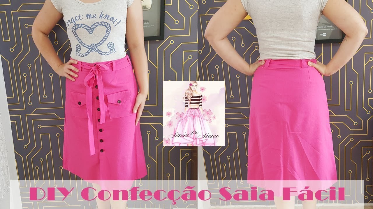 DIY - Saia Evasê muito fácil - Curso de Corte e Costura - Passo a Passo