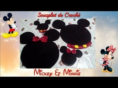 PAP-Sousplat de Croche-Mickey e Minnie|Tati Viégas