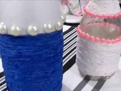 Reciclando Garrafas- Técnica com papel crepom- #ReginaTodoDia07
