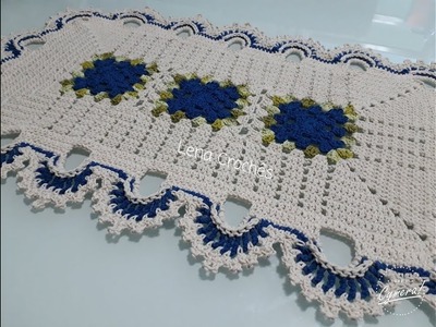 Tapete de crochê com bico russo  @LenaMarcossi1  #crochê #tapete