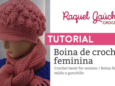 Tutorial - Boina de crochê feminina com aba