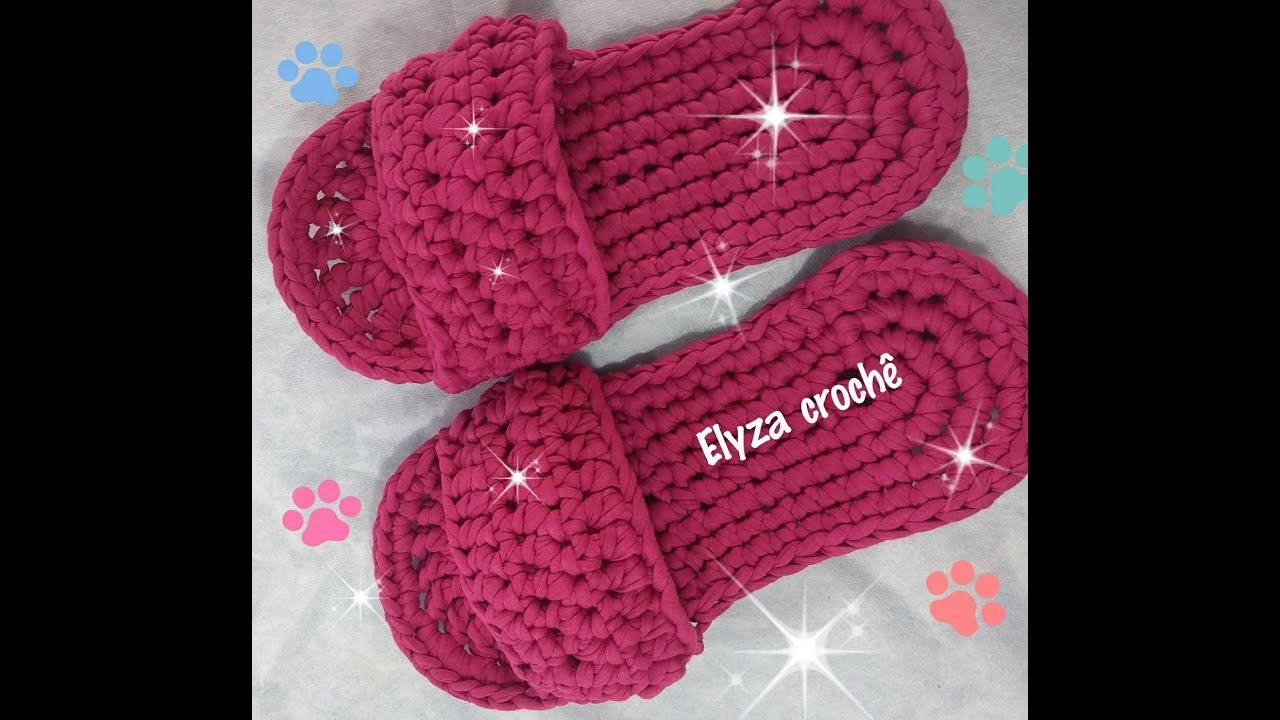 Chinelo pantufa fio de malha.Por ElyZa Segantini.