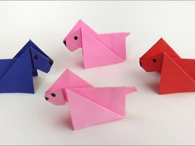 Como fazer Cachorro de Papel Origami fácil para iniciantes -  dobradura