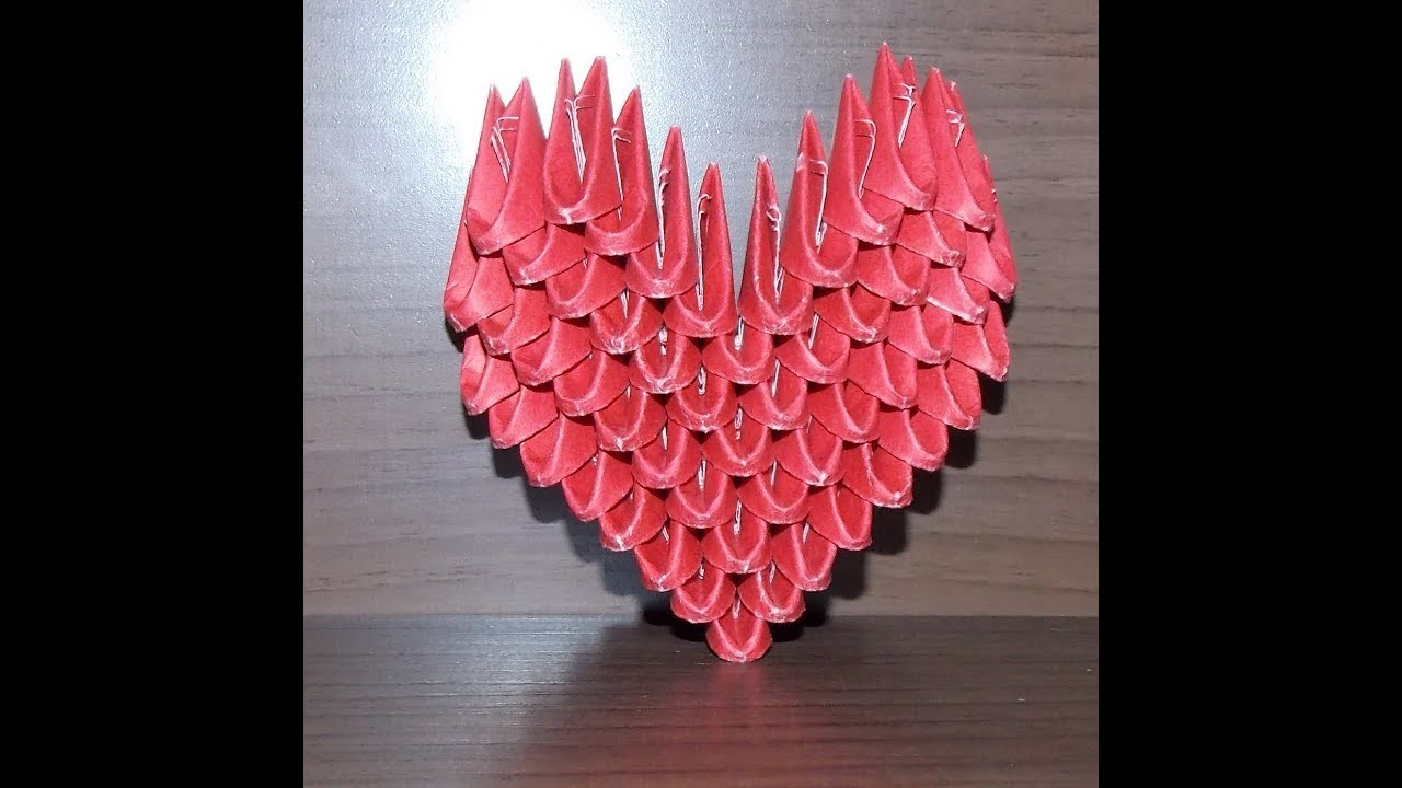 Como fazer coração de papel origami 3D DIY