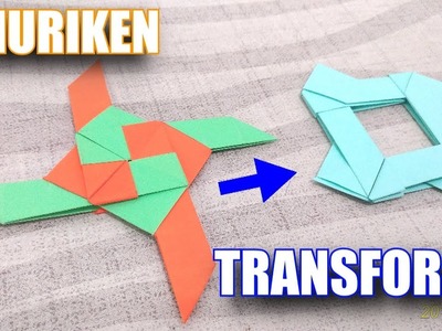 Como fazer uma Shuriken de 4 pontas que se transforma! - Origami