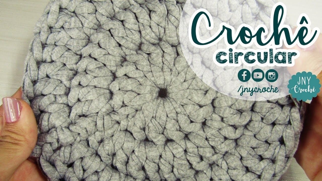 Crochê com fio de malha para iniciantes | AULA 4 | Crochê circular - JNY Crochê