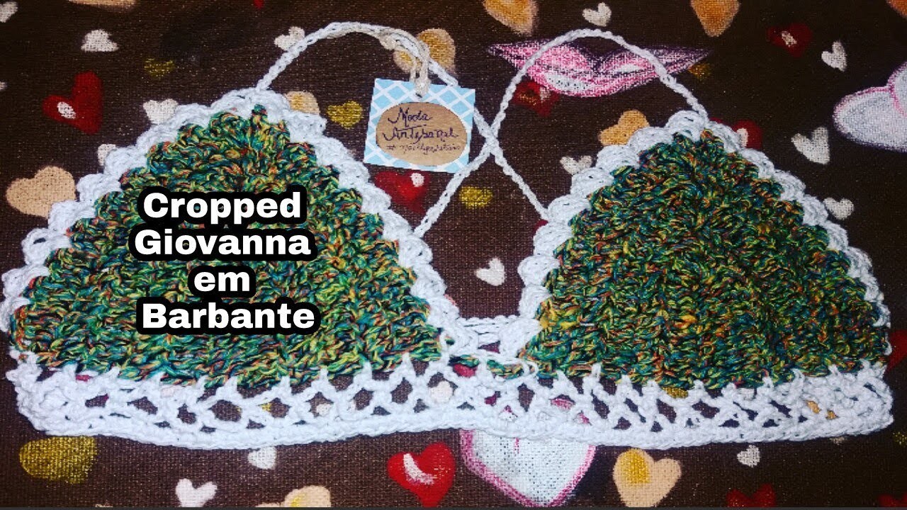 Cropped Giovanna feito com Barbante Piratininga