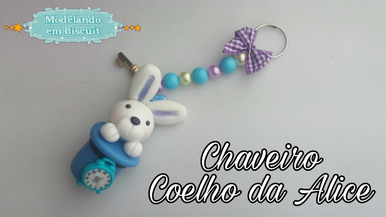 DIY - Chaveiro Coelho da Alice (Biscuit)