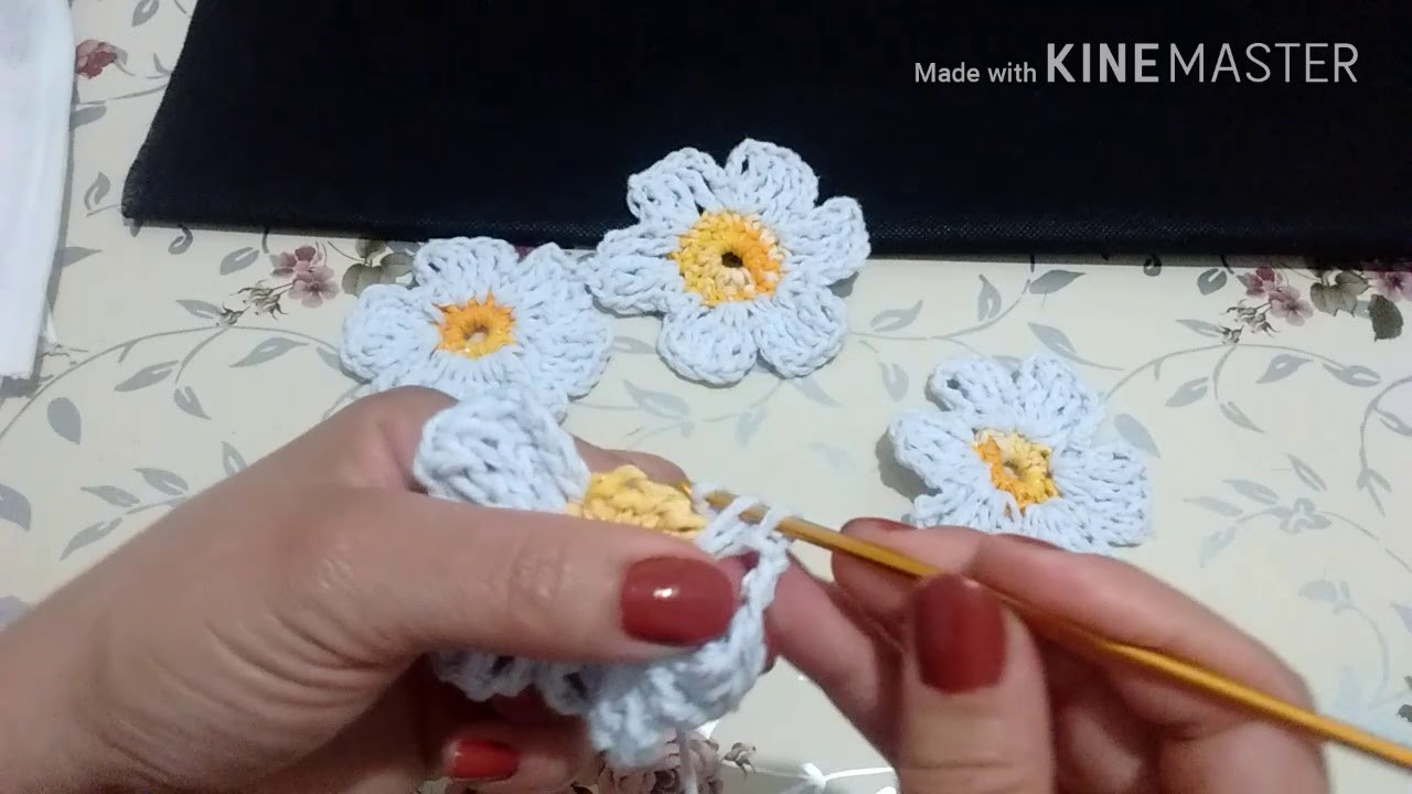 Flor Margarida em crochê (para vários trabalhos)