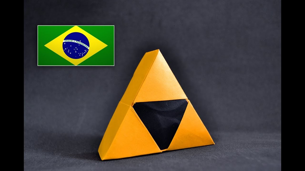 Origami: Caixa Triângulo Triforce - Zelda - Instruções em português PT BR