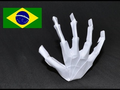 Origami: Mão de Esqueleto (Jeremy Shafer) - Instruções em português PT BR