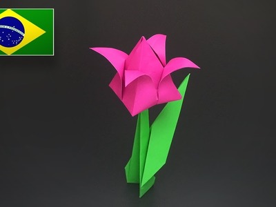 Origami: Tulipa (Tradicional) - Instruções em Português BR
