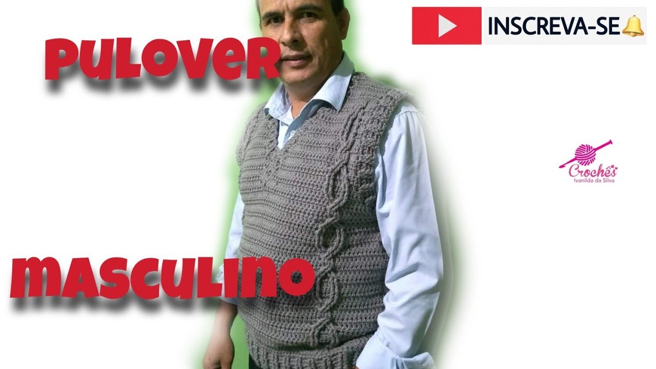 Pulôver de crochê masculino Lorenzo, tamanho G