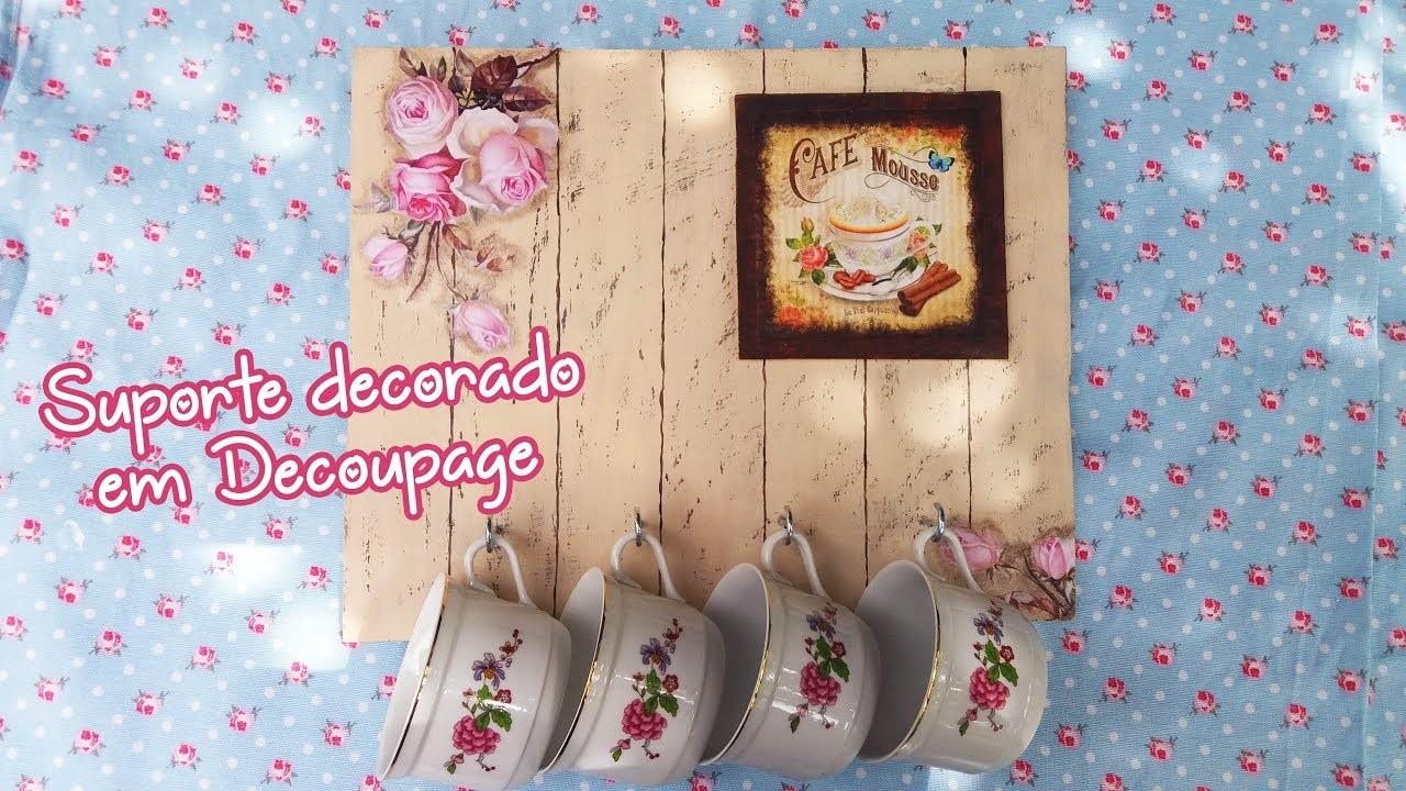 Suporte decorado em decoupage. Decorated support in decoupage