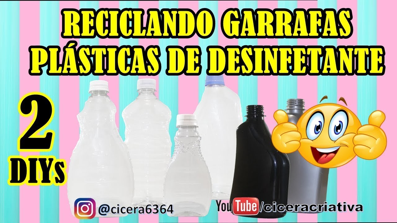 2 DIYs | Reciclando garrafas de desinfetante | Criatividade com garrafas plásticas | Cicera Criativa