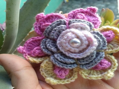 Aprenda a Tecer uma Linda Flor de Crochê Irlandês tecida com Lã