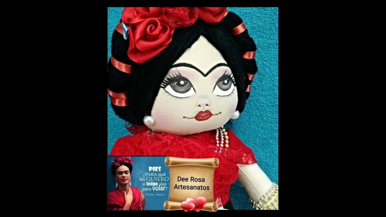 Boneca Frida: cabelos por Dee Rosa Artesanatos