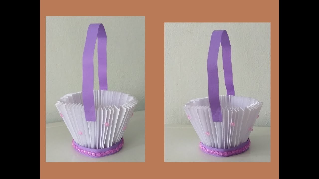 Cesta de papel DIY: Como fazer cesta de papel de acordeão
